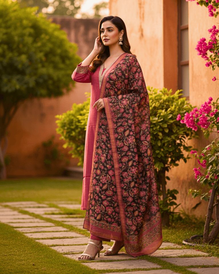 semi stitched sea green soft georgette suit with ivory sequin tree motifs