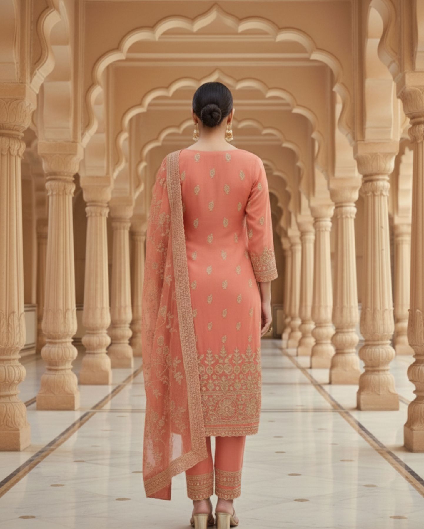 semi stitched dusty lavender cotton suit with intricate pastel thread and sequin embroidery