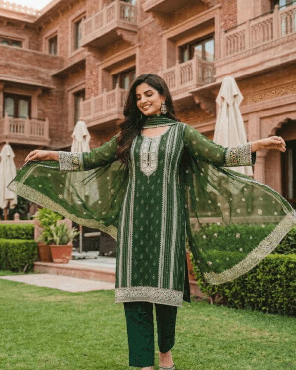 black printed cotton kurta set with tie and dye dupatta