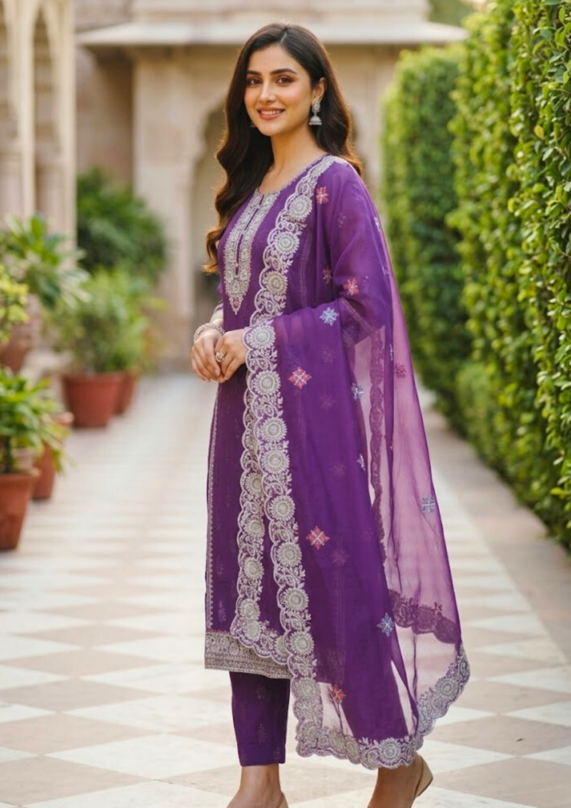 black printed cotton kurta set with tie and dye dupatta