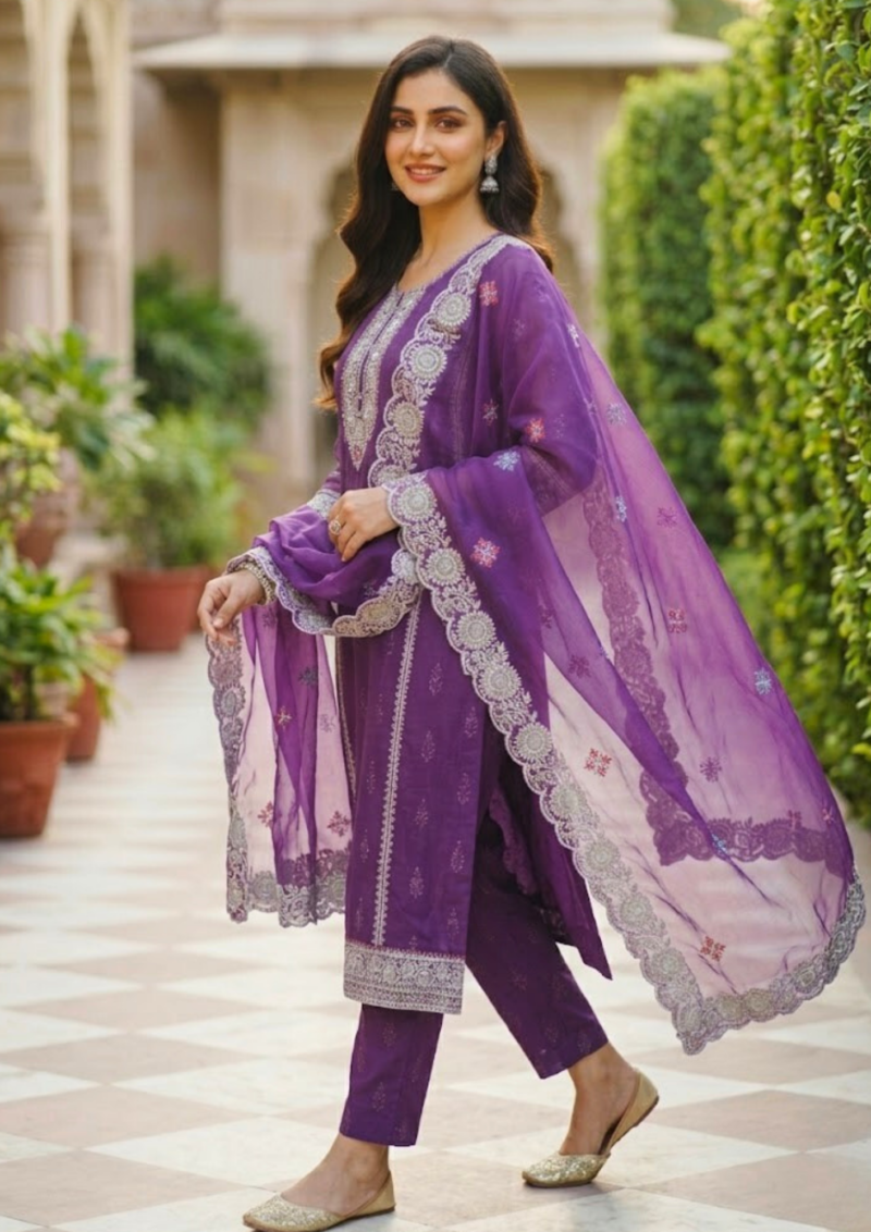 black printed cotton kurta set with tie and dye dupatta