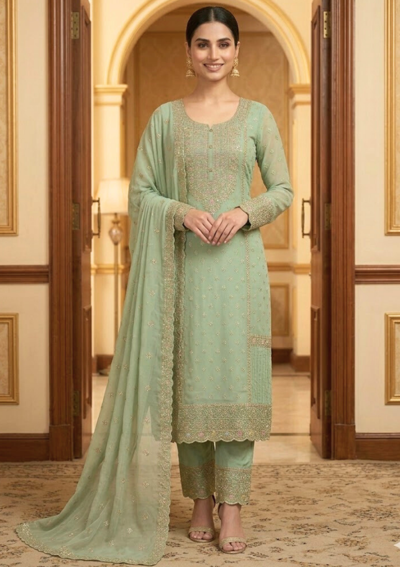 black printed cotton kurta set with tie and dye dupatta