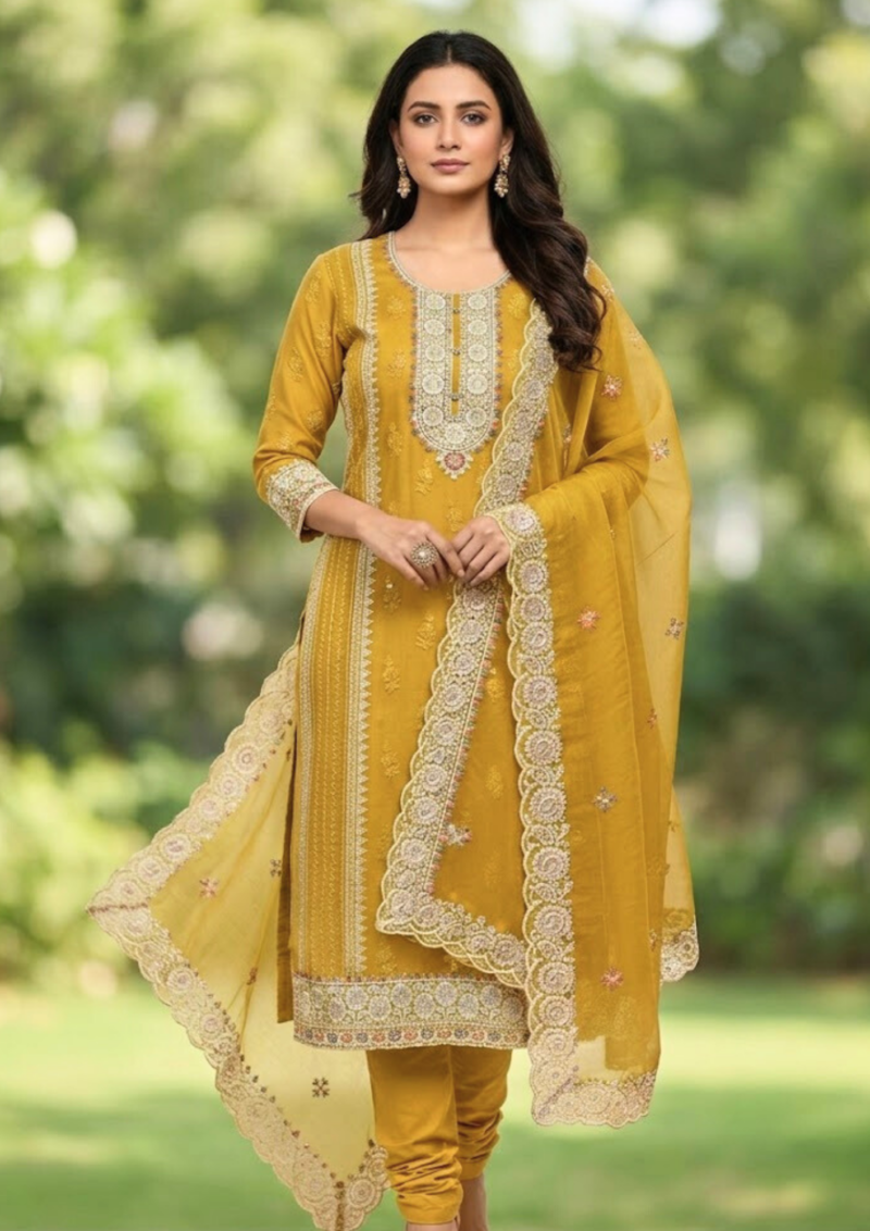 black printed cotton kurta set with tie and dye dupatta