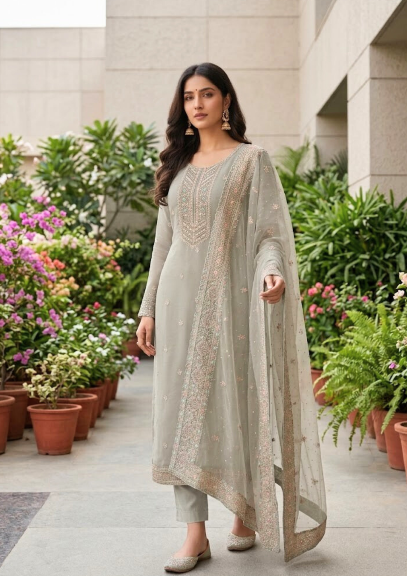 black printed cotton kurta set with tie and dye dupatta