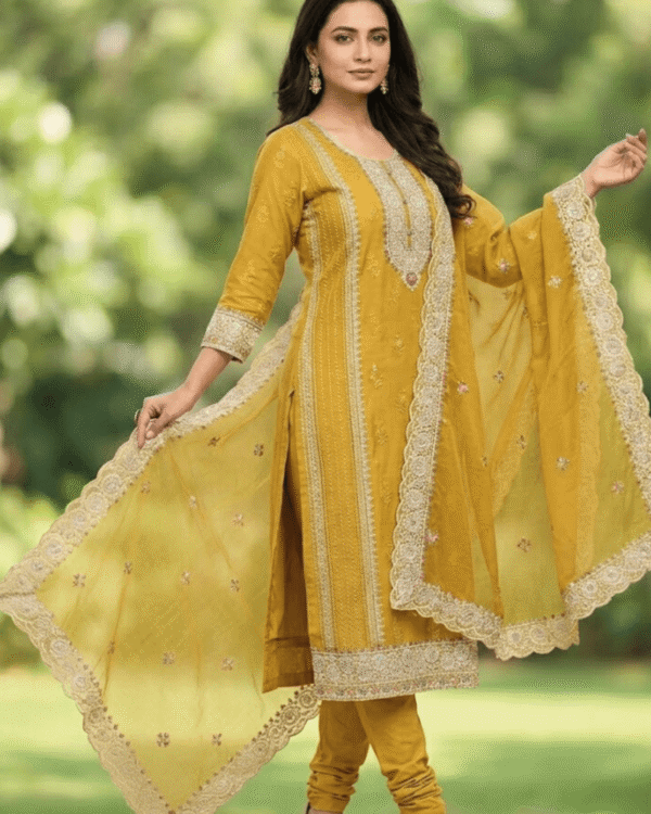 black printed cotton kurta set with tie and dye dupatta
