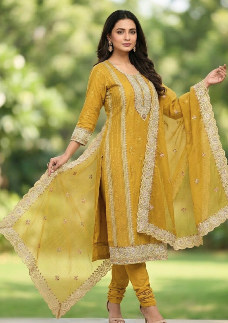 black printed cotton kurta set with tie and dye dupatta