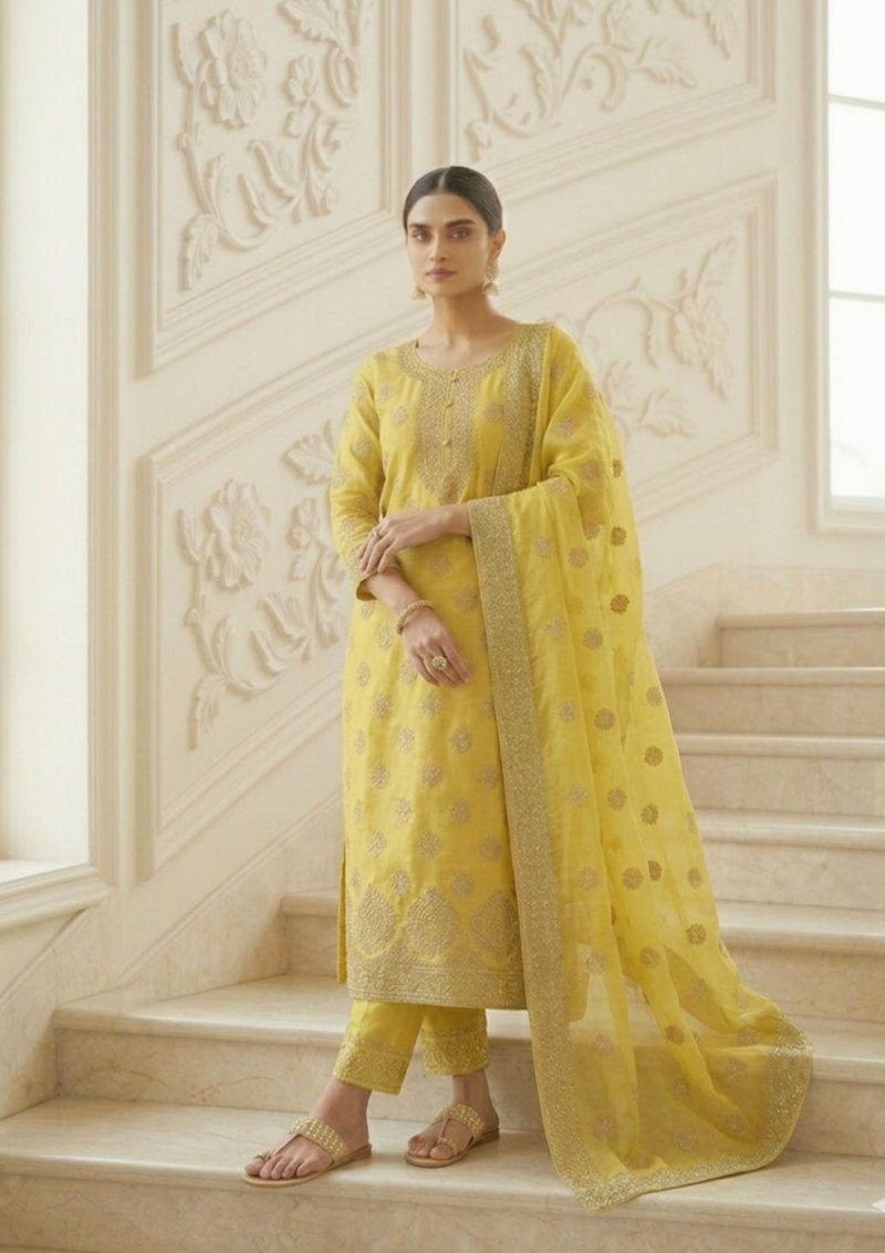 black printed cotton kurta set with tie and dye dupatta