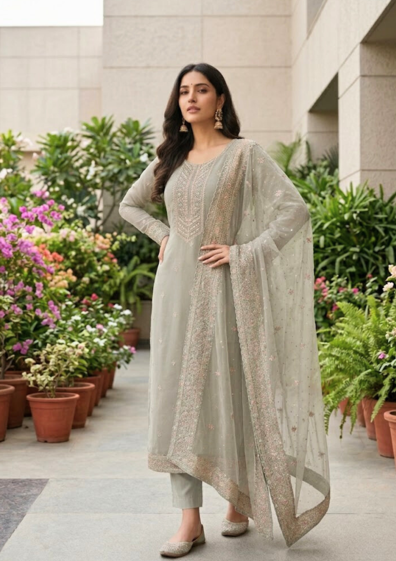 black printed cotton kurta set with tie and dye dupatta