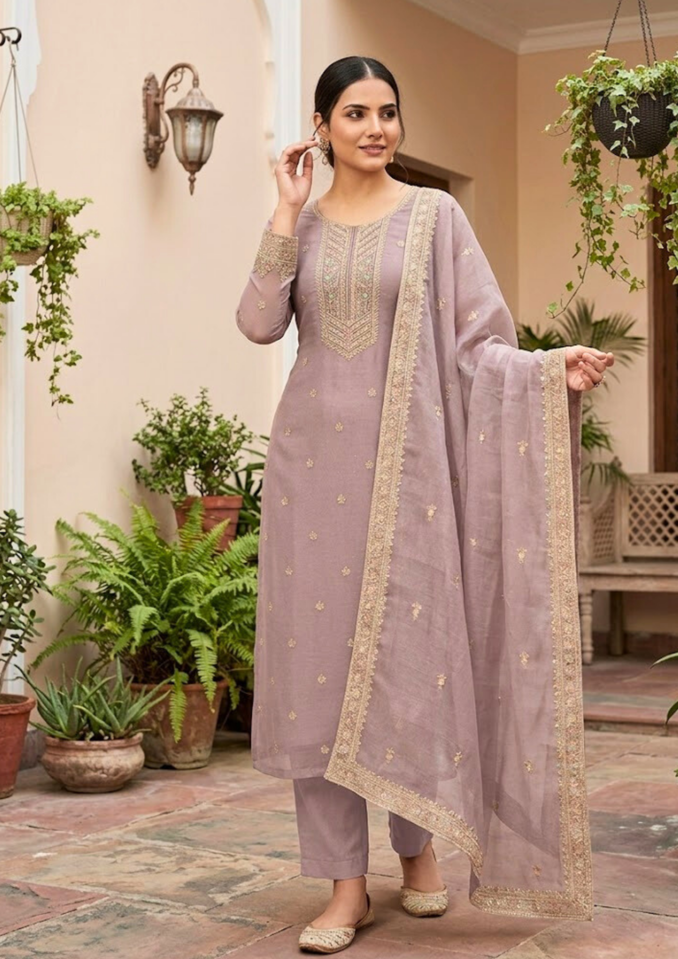 black printed cotton kurta set with tie and dye dupatta