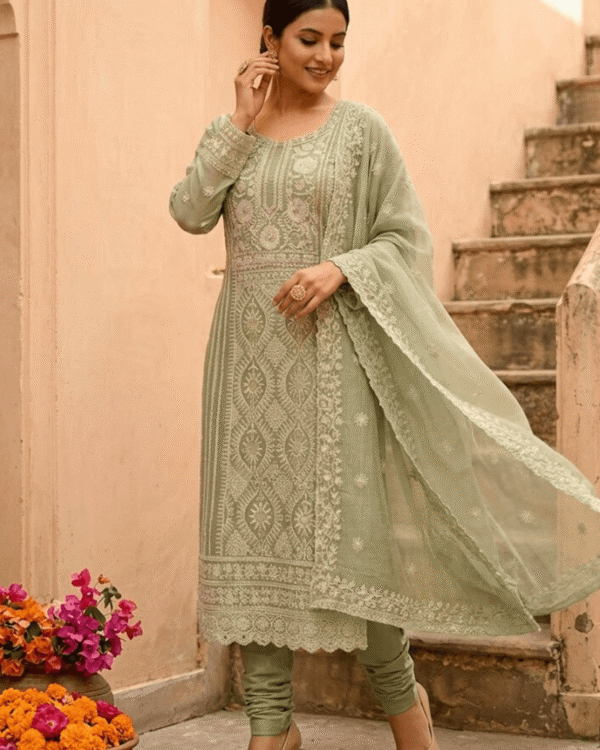 black printed cotton kurta set with tie and dye dupatta