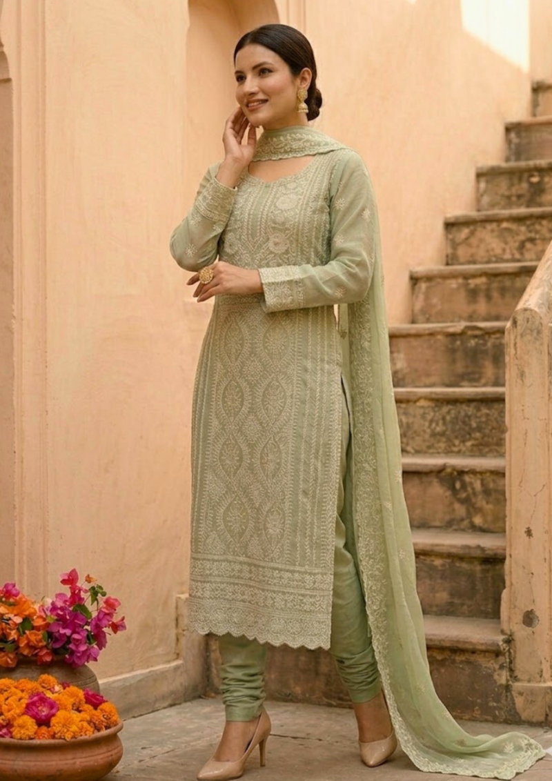 black printed cotton kurta set with tie and dye dupatta