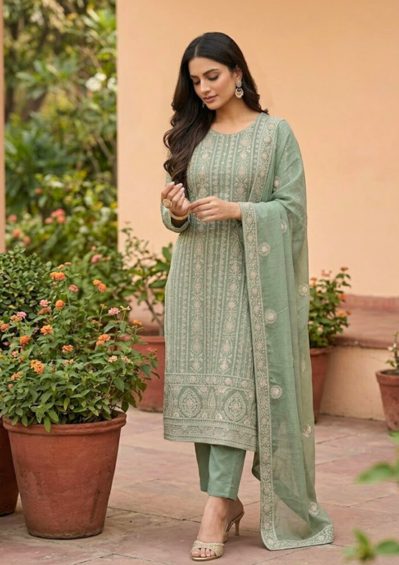 black printed cotton kurta set with tie and dye dupatta