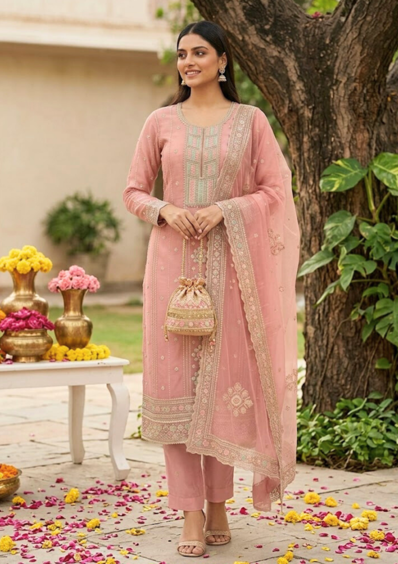 black printed cotton kurta set with tie and dye dupatta