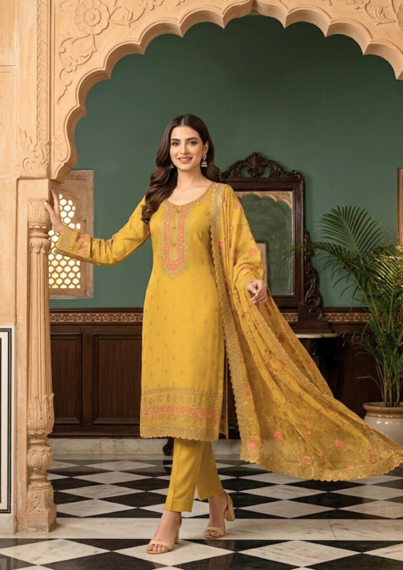 black printed cotton kurta set with tie and dye dupatta