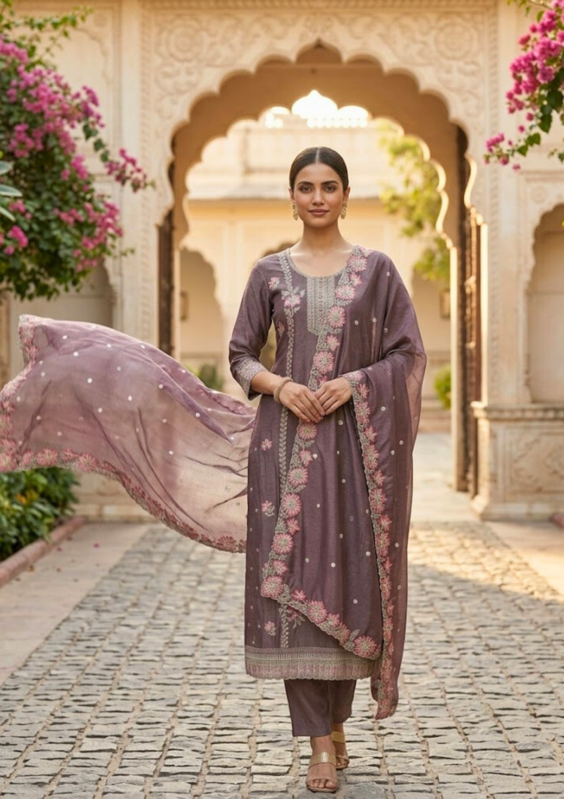 black printed cotton kurta set with tie and dye dupatta