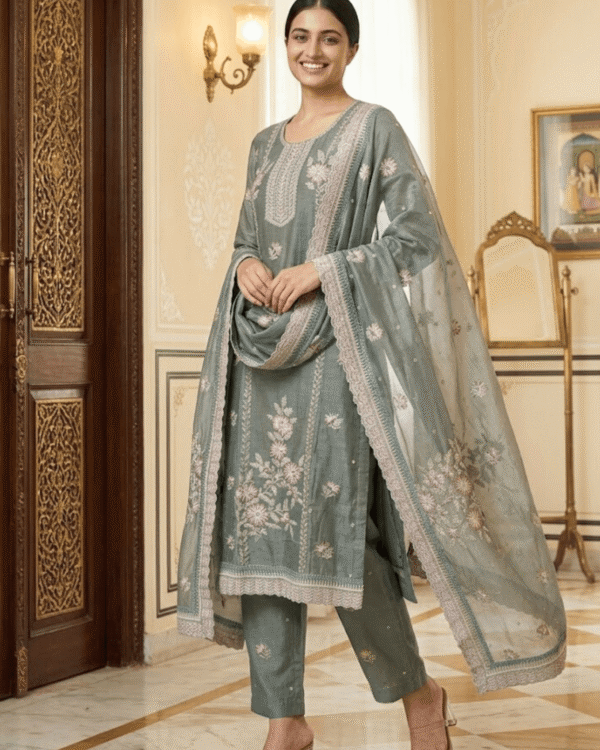 black printed cotton kurta set with tie and dye dupatta