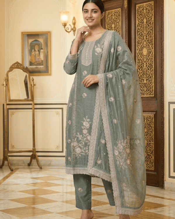 black printed cotton kurta set with tie and dye dupatta