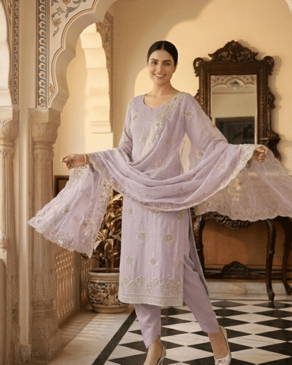 black printed cotton kurta set with tie and dye dupatta