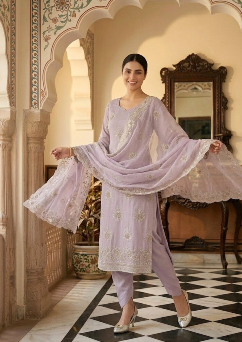 black printed cotton kurta set with tie and dye dupatta