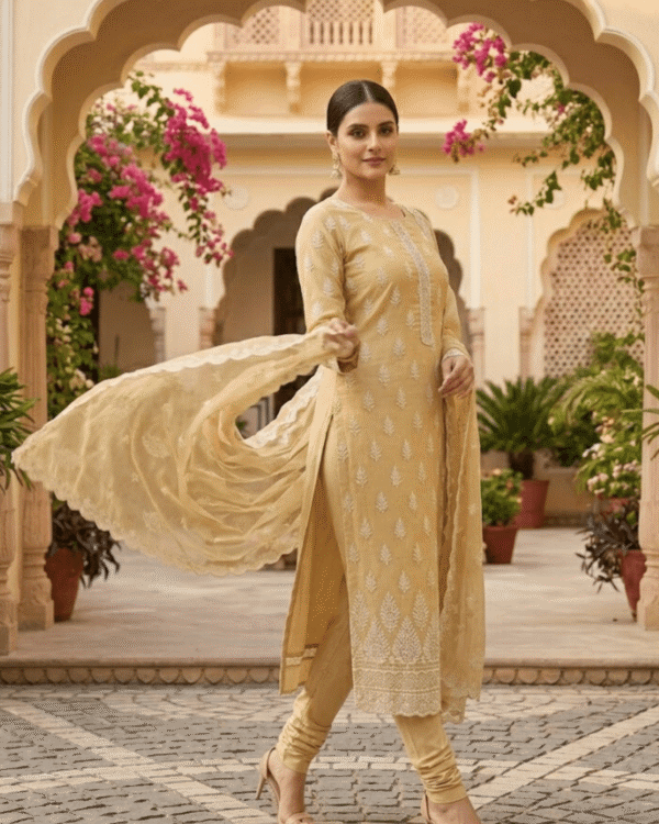 black printed cotton kurta set with tie and dye dupatta