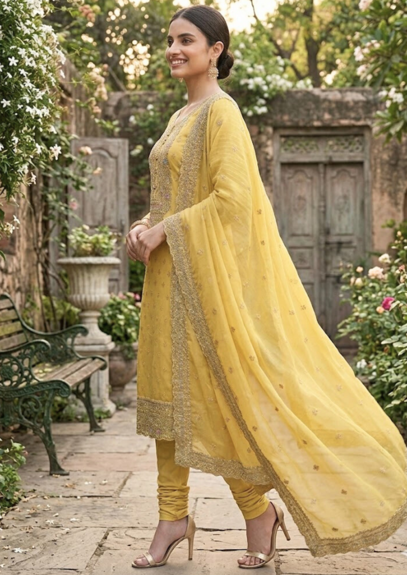 black printed cotton kurta set with tie and dye dupatta