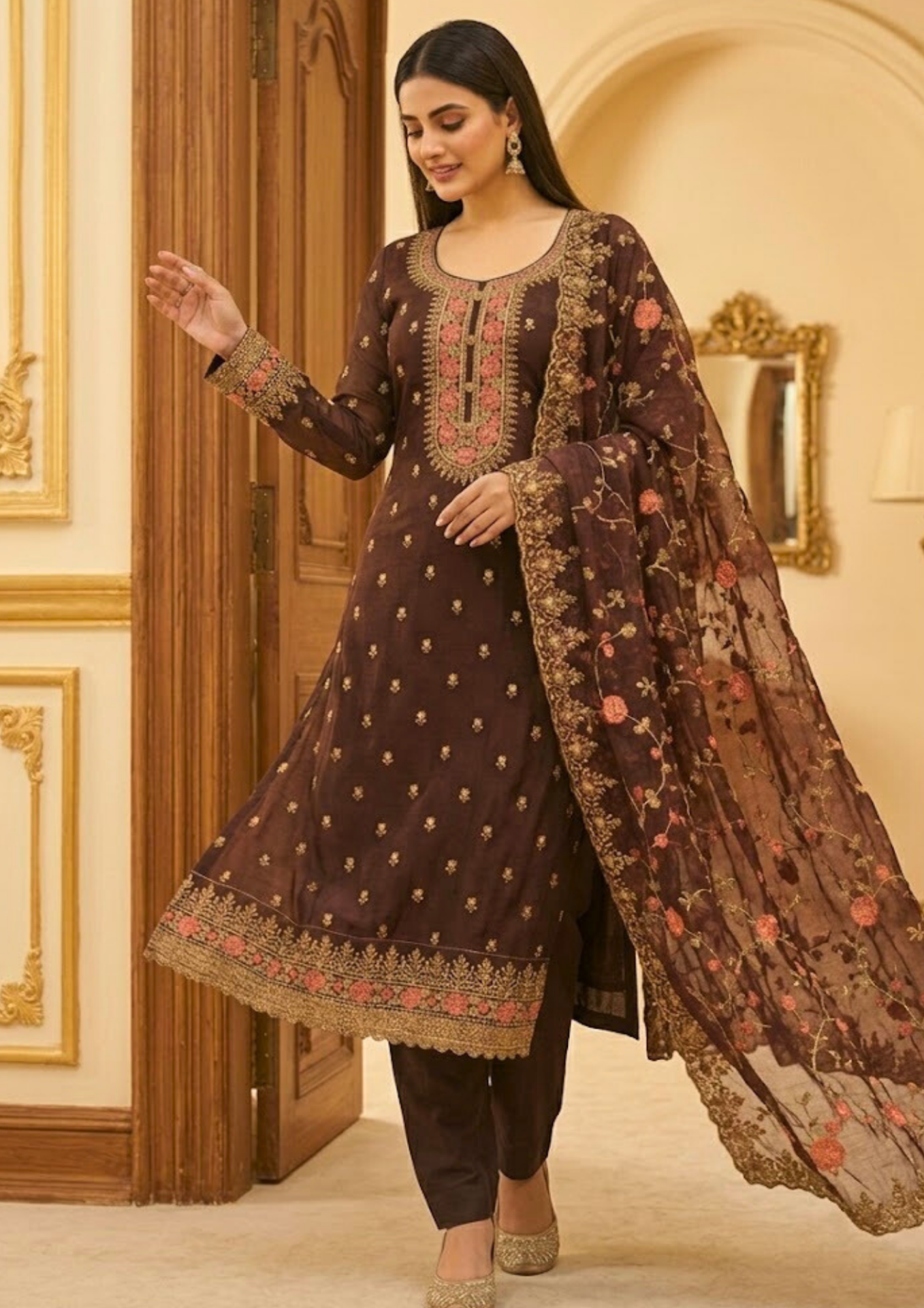 black printed cotton kurta set with tie and dye dupatta