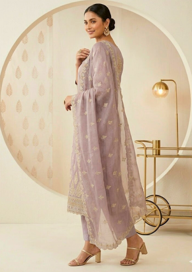 black printed cotton kurta set with tie and dye dupatta