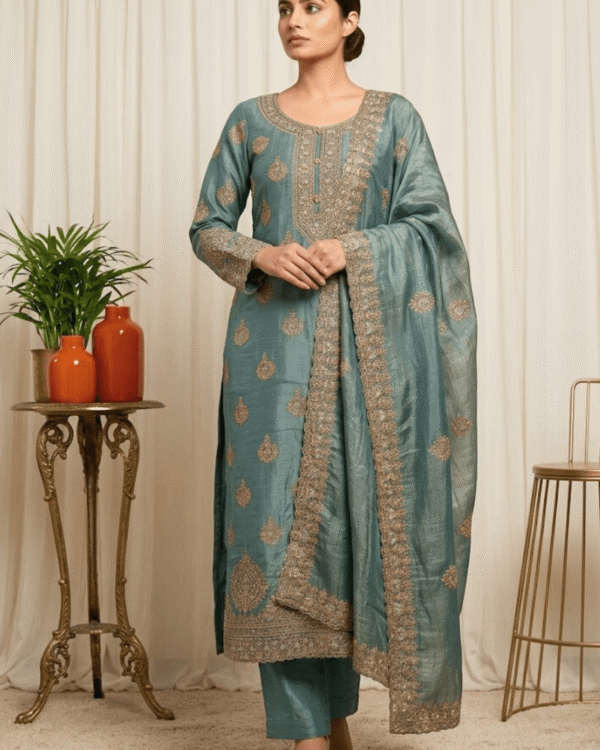 black printed cotton kurta set with tie and dye dupatta