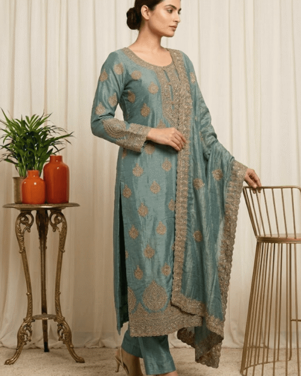 black printed cotton kurta set with tie and dye dupatta
