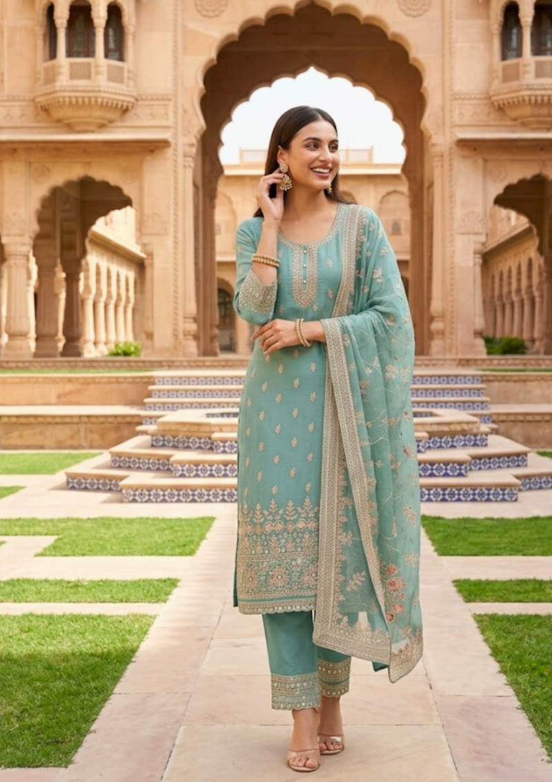 black printed cotton kurta set with tie and dye dupatta