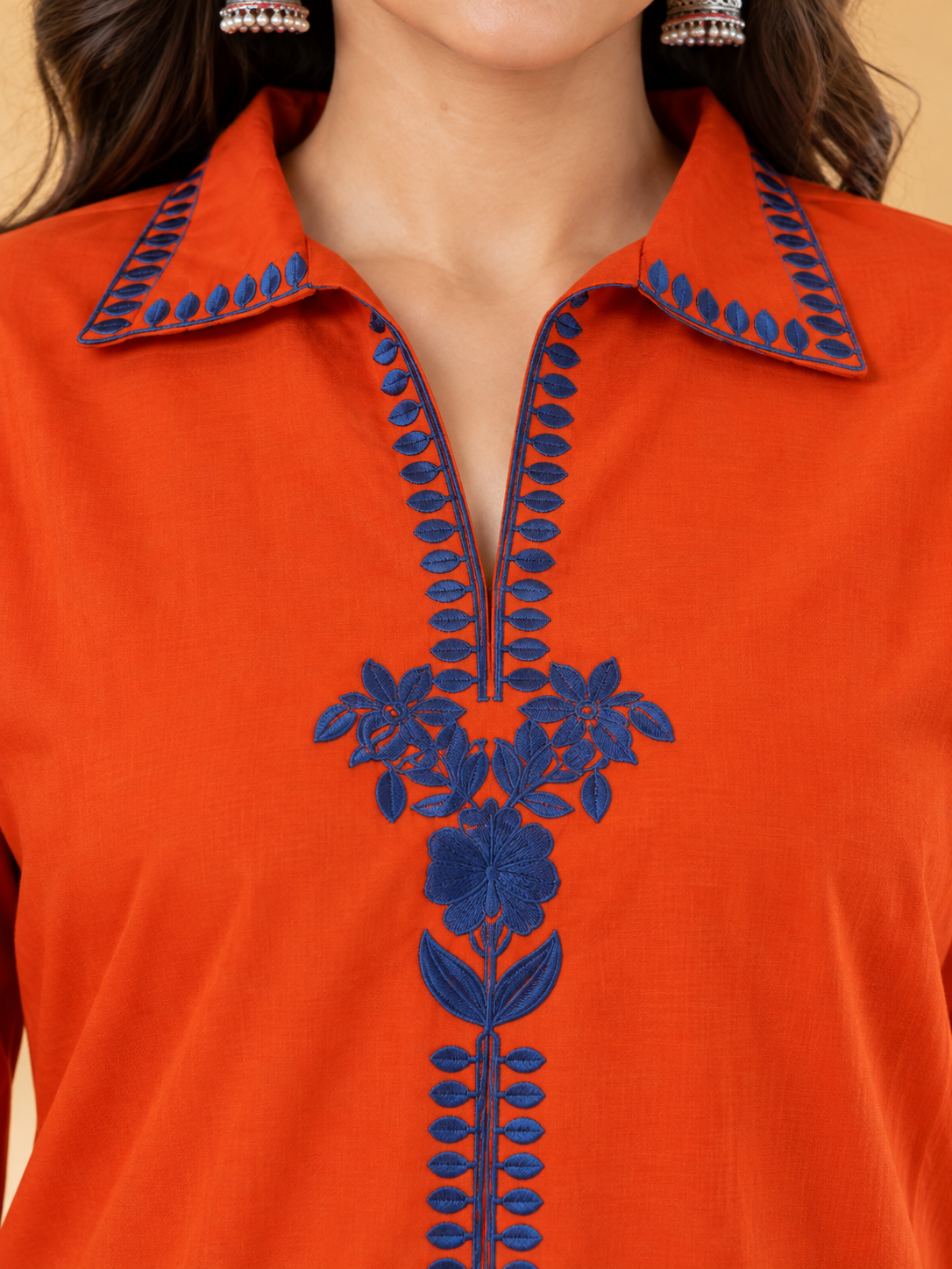 Rust Orange Cotton Blend Co-ord Set - Image 2