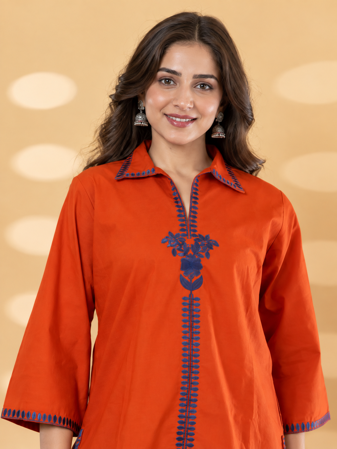 Rust Orange Cotton Blend Co-ord Set - Image 3