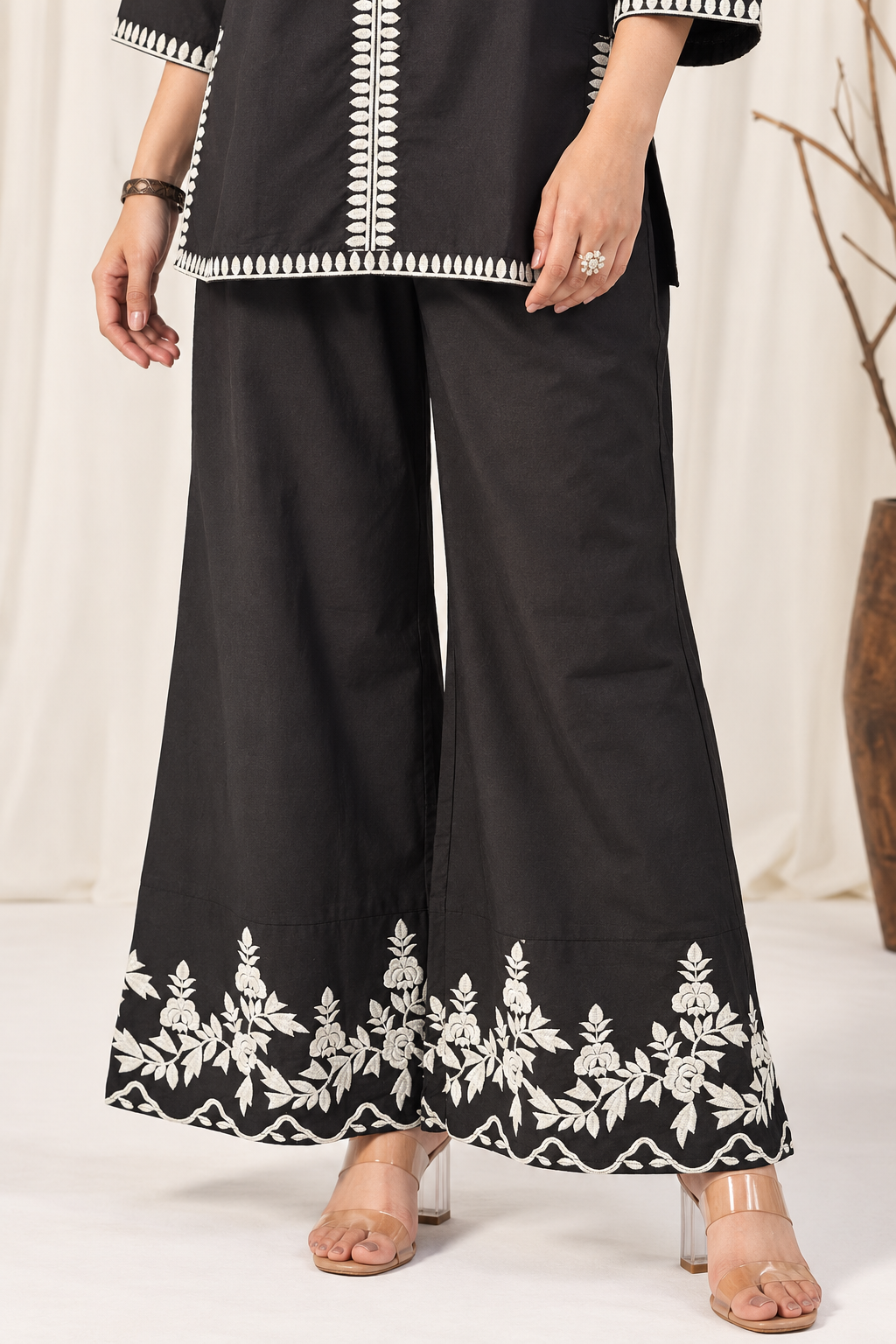 Black Cotton Blend Co-ord Set - Image 3
